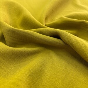 Olive Green Cotton Muslin Fabric – Double-Layered Soft Lightweight for Dresses & Clothing | 140 cm