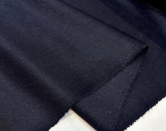 Italian Wool Cashmere Fabric Navy Blue Material for Jackets, Skirts & Coats | 150cm/59in wide