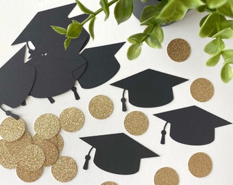 Graduation Cap Die Cuts, grad cap cutouts, graduation party decorations, class of 2024, paper scrapbooking, DYI projects, set of 50