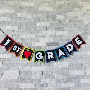 First Day of School Banner: Grade Photo Prop, Classroom Decor