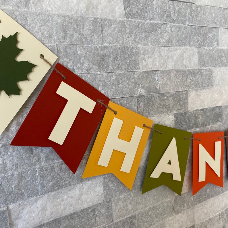 Thankful Banner, personalized fall banner, thanksgiving banner, thankful garland, fall mantel decor, thankful bunting, fall garland decor image 1