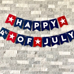 Happy 4th of July Banner, fourth of july banner, patriotic decorations, happy 4th of july garland, party decor, 4th of july party