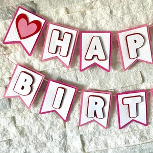 Valentines Birthday Banner: Embossed Hearts Party Decor