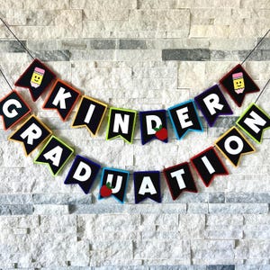Kindergarten Graduation Theme Party, preschool graduation banner, congrats banner, last day of school, classroom decor, grad party decor