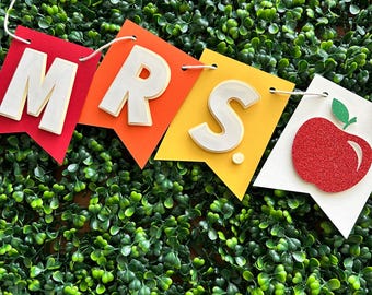 Classroom Teacher Name Banner, personalized teacher banner, custom name banner, teacher gift, custom rainbow banner, classroom decorations