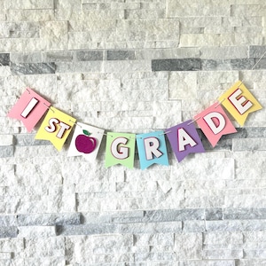 Back to school banner, first day of school/grade banner pastel colors, first day of school, back to school decor, classroom decorations