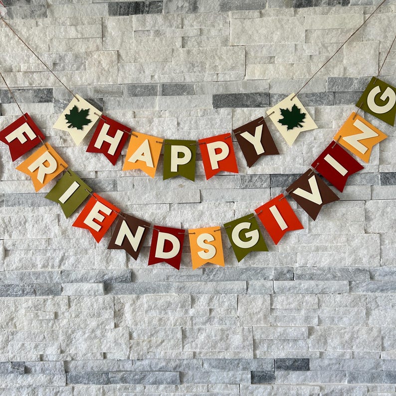 Friends Giving Letters Happy Friendsgiving Banner, Thanksgiving Decoration, Friendsgiving ...