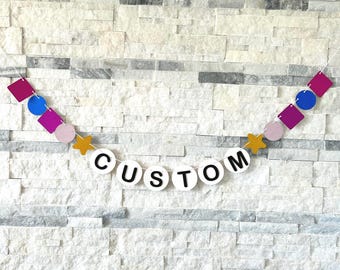Custom Glitter Party Banner: Personalized Birthday Decor
