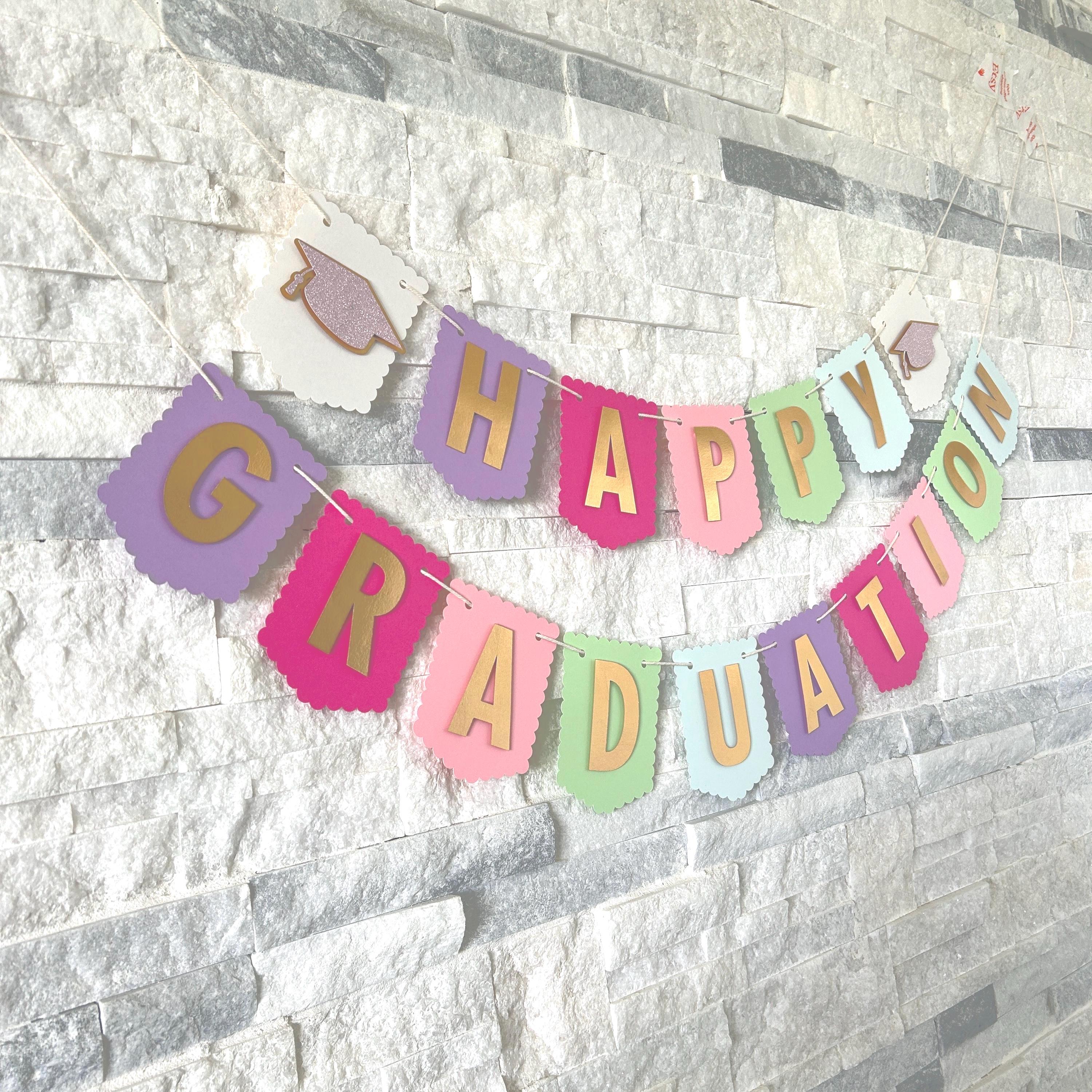 Pastel Happy Graduation Banner, Kindergarten Graduation Party