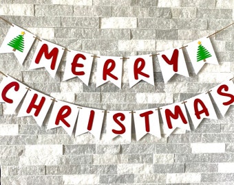 メリークリスマスバナー：3Dカードストックガーランド、ホリデー