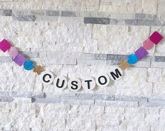 Custom Glitter Friendship Bracelet Banner: Eras Party Decor