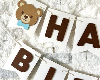 Beary Birthday Banner Decorations, Bear Happy Birthday Banner, Bear First Birthday Party Theme, Bear Party Decor, Bear Personalized Banner