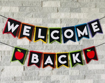 Welcome Back Banner, back to school banner, first day of school, classroom decorations, teacher classroom banner, classroom banner