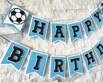 Soccer Happy Birthday Banner, Personalized Soccer Birthday Banner, Sports Birthday Party, Soccer Party Decorations, Soccer League Banner