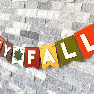 Happy Fall Banner, personalized fall banner, thanksgiving banner, happy fall garland, fall mantel decor, fall bunting, fall garland decor