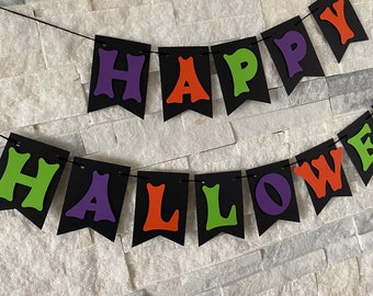 Happy Halloween banner, halloween party decor, halloween decorations, halloween garland, halloween highchair banner, halloween party sign