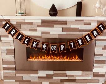 Trick or Treat banner, halloween party decor, halloween decorations, happy halloween, halloween party sign, trick or treat bunting