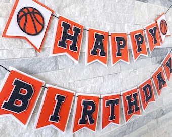 Happy Birthday Basketball Banner, Personalized Basketball Birthday Banner, Basketball Party Decorations, Sports Birthday Party