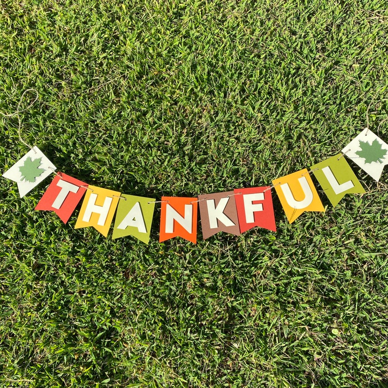 Thankful Banner, personalized fall banner, thanksgiving banner, thankful garland, fall mantel decor, thankful bunting, fall garland decor image 3