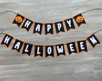 Happy Halloween banner, halloween party decor, halloween decorations, halloween garland, halloween pumpkin garland, halloween party sign