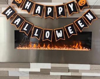 Happy Halloween banner, halloween party decor, halloween decorations, halloween garland, halloween pumpkin garland, halloween party sign