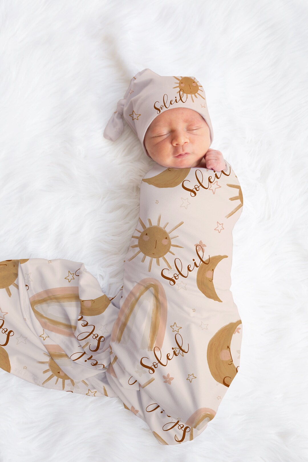 Custom Baby Name Swaddle Blanket and Hat Minky Headband Etsy