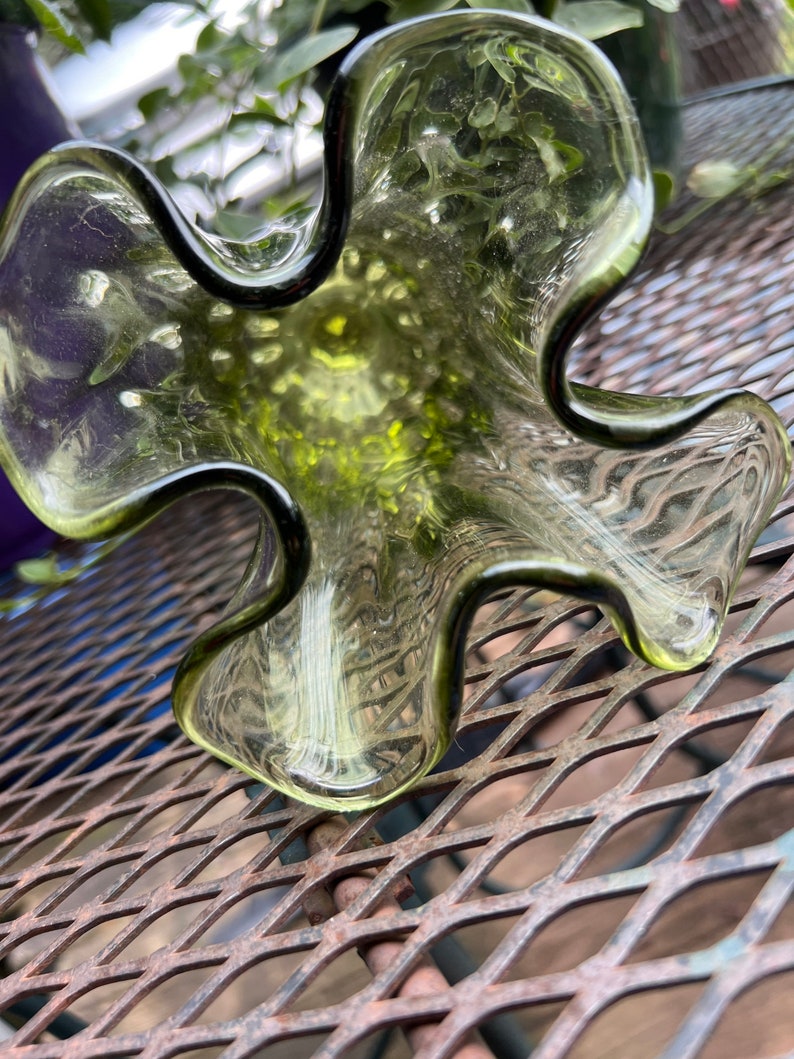 Fenton Handkerchief Vase Colonial Green 1963 Pattern Number Etsy