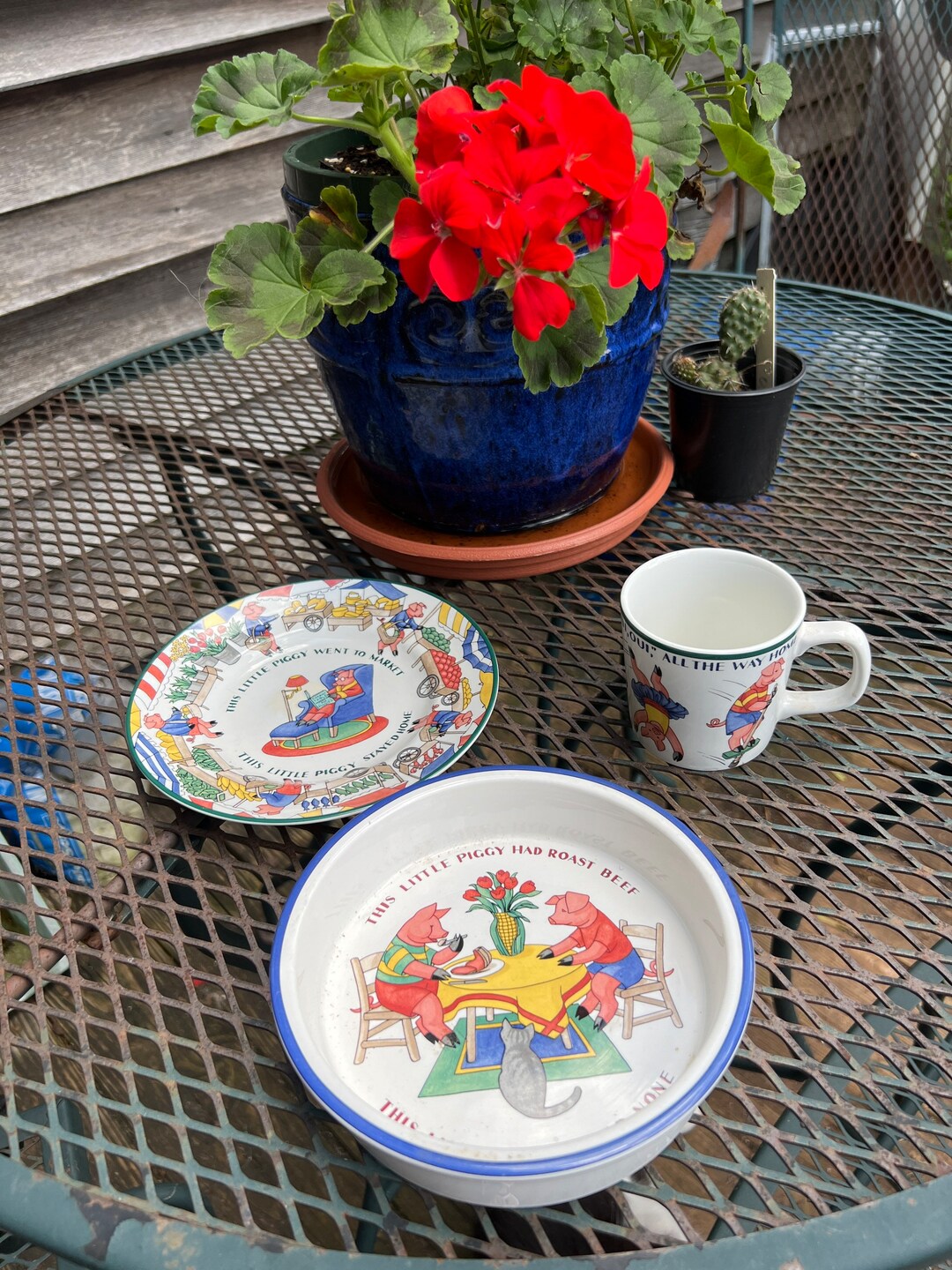 Tiffany Children Dining Set. 1992 Five Little Piggies Etsy