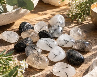 Cristal rodado de cuarzo turmalina negra, piedra protectora, decoración espiritual, regalo, limpieza energética, purificación, gema para meditación, exhibición en altar
