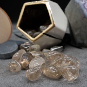 Smoky Quartz Tumble Crystal Gemstone Spiritual Grounding Energy Gift Boho Decor Piece Meditation Calm Energy Stone Altar Display Trinkets
