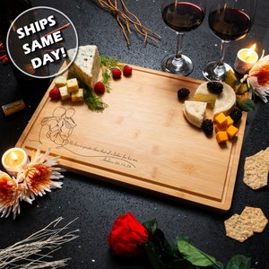 Personalized Bamboo Cutting Board Unique Grilling Gift BBQ Meat Chopping Board Custom Gift for Dad Engraved Father Present from Son Custom
