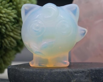 オパライト製プリン ポケモン クリスタルフィギュア アニメ風ギフト スピリチュアルデコレーション 遊び心のある漫画キャラクター コレクション ヒーリングエネルギー