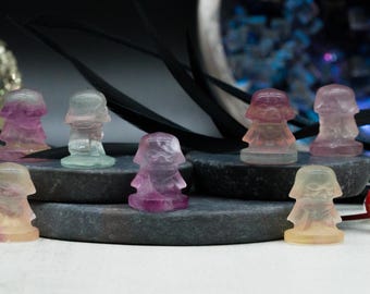 Fluorite Mini Darth Vader Crystal Figurine Dark Side Gift Idea Collectible Decor Empire Sith Master Energy Crystal Starwars Fanart Decor