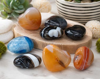 Corazón hinchado de ágata cristalina, regalo espiritual, decoración de cristal, piedra de protección, equilibrio energético, amuleto de meditación, adorno bohemio para estante o escritorio.