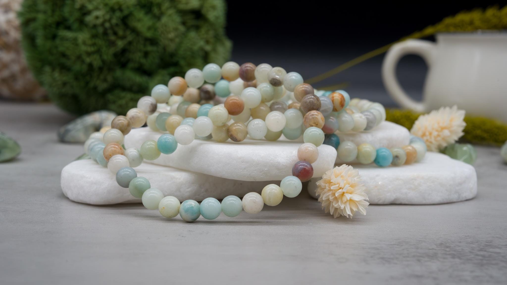 Caribbean Calcite Crystal Bracelet Healing Protection Stone Handmade Jewelry Natural Gemstone Spiritual Energy Boho Beach Accessory Gift