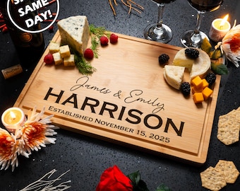 Custom Cutting Board Personalized Charcuterie Tray Name Family Keepsake Gift Wedding Custom Engraved Name Housewarming Gift Kitchen Decor