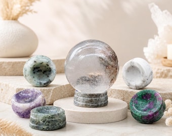 Ronde natuurlijke kristallen bol standaard steen retail display basis verzamelobject edelsteen houder kristallen bol standaard vormige woondecoratie natuur cadeau