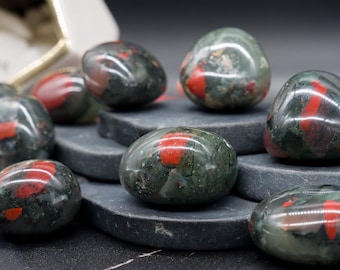 African Bloodstone Tumble Crystal Healing Stone Gift Spiritual Energy Decor Meditation Companion Altar Display Gemstone Protection Charm