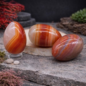 Red Agate Crystal Egg Shape Healing Protection Housewarming Gift Boho Decor Meditation Chakra Stone Red Spiritual Energy Home Decor Gift
