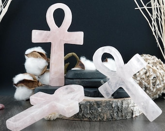 Rozenkwarts Ankh Crystal Spirituele bescherming Decor cadeau energiereiniging altaarsteen heilig symbool meditatie display Boho woondecoratie cadeau