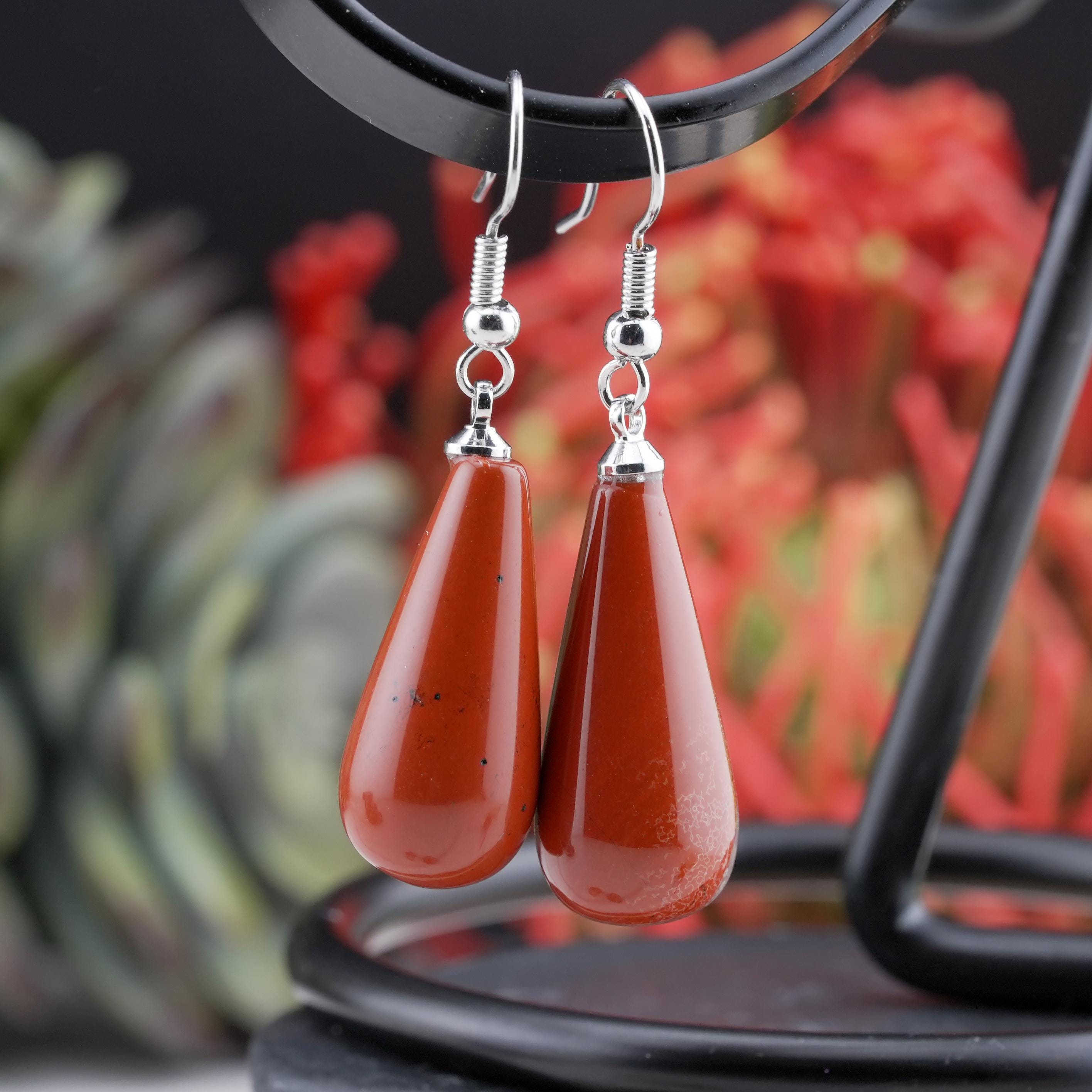 Red and Green Earrings - Etsy