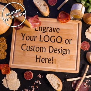 Custom Logo Cutting Board Personalized Charcuterie Gift Realtor Closing Present Business Branding Laser Engraved Wedding Anniversary Gift 12x9x.6"