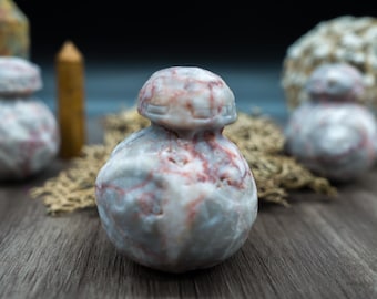Natural Red Network Jasper BB2 Droid Crystal Figurine StarWars Fanart Home Office Decor Robot Companion Jedi Space Theme Collectible Gift