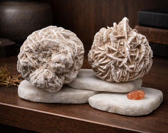 砂漠のバラ デザートローズ 原石 鉱物標本 天然砂漠のバラ鉱物 - 原石の砂、バラの花石、自由形状の結晶標本