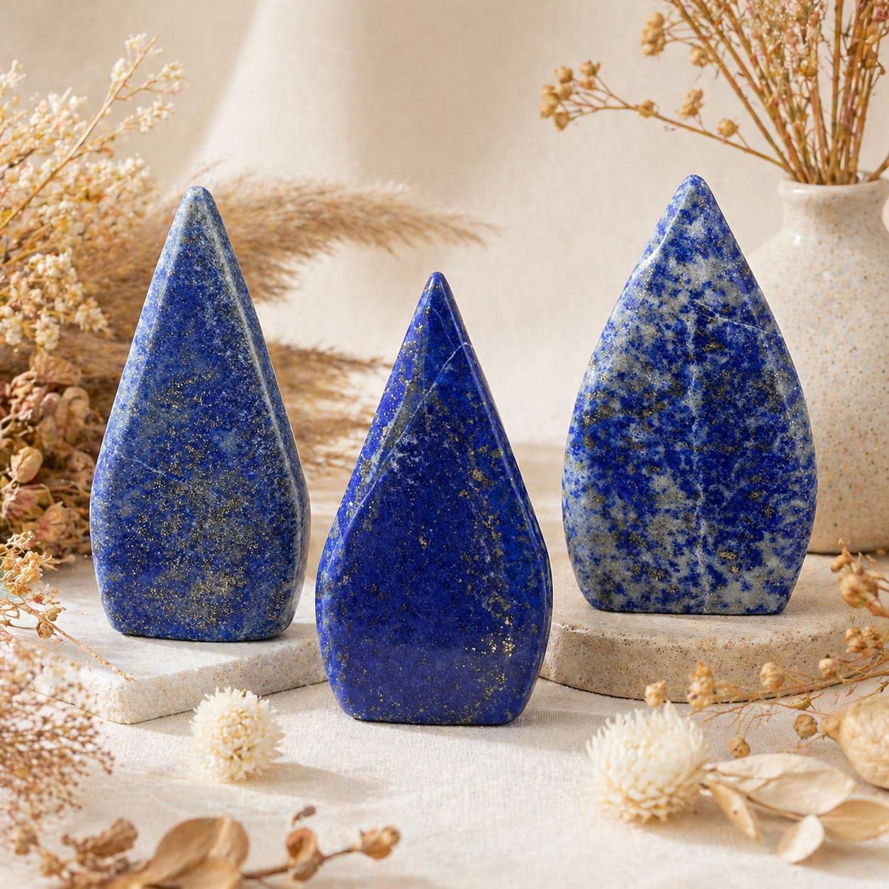 Lapis Lazuli Freeform Flame UV Reactive Crystal Decor Spiritual