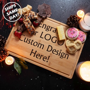 Custom Logo Cutting Board Personalized Charcuterie Gift Realtor Closing Present Business Branding Laser Engraved Wedding Anniversary Gift image 8