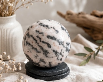 Rosa Zebra Jaspis Kristallkugel Heilung Schutz Naturstein Dekor Spirituelle Kugel Rosa Dekor Housewarming Geschenk Meditation Edelstein Geschenk