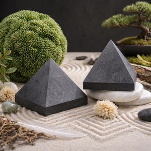 Piramide di Shungite Naturale, Cristallo Nero, Guarigione Spirituale, Purificazione, Pulizia dalle Energie Negative, Protezione dalle EMF, Pietra Decorativa per Casa e Ufficio, Regalo