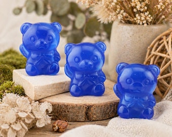 Blue Opalite Bear Crystal Figurine Spiritual Home Decor Meditation Altar Reiki Protection Gift Zodiac Birthday Desk Accessory Spiritual