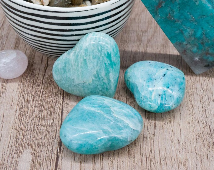 Amazonite Heart Crystal Healing Stone Gift Spiritual Decor Energy ...